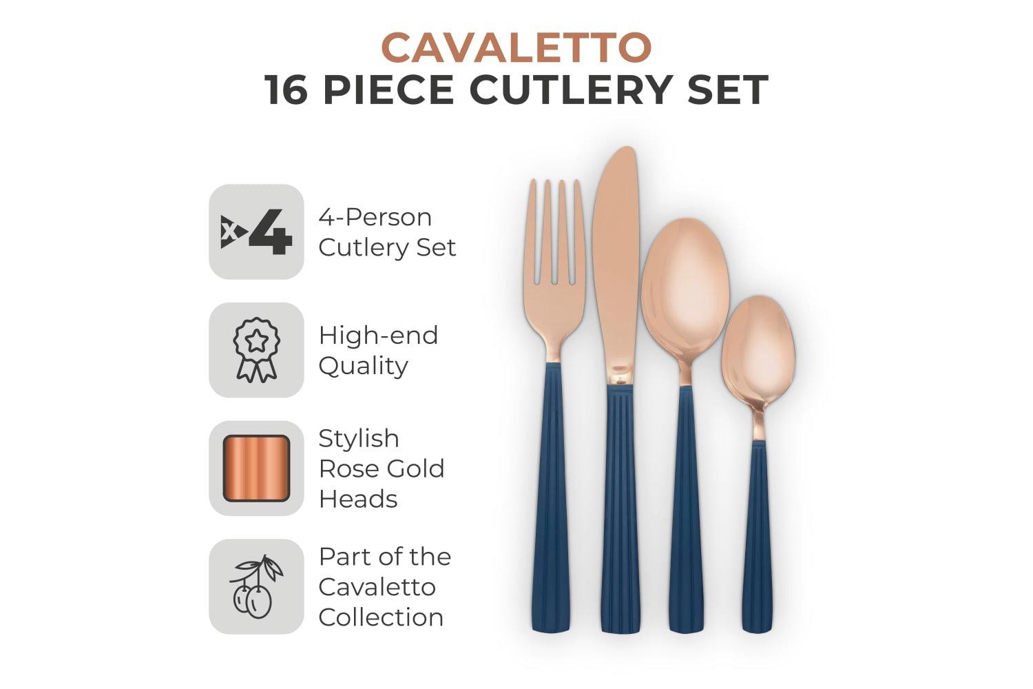 Cutlery Cavaletto 16 Piece Cutlery Set Midnight Blue Tower